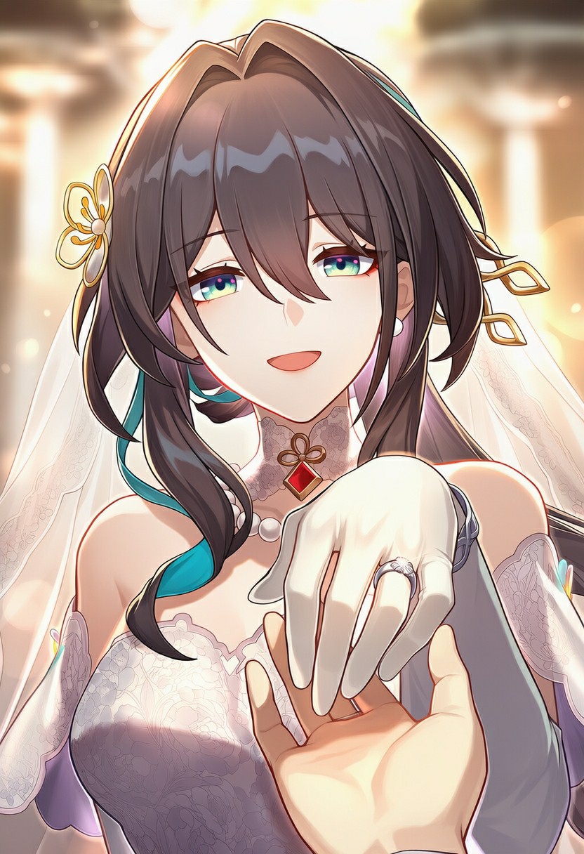 星穹铁道阮梅婚纱造型 牵手时刻浪漫值拉满