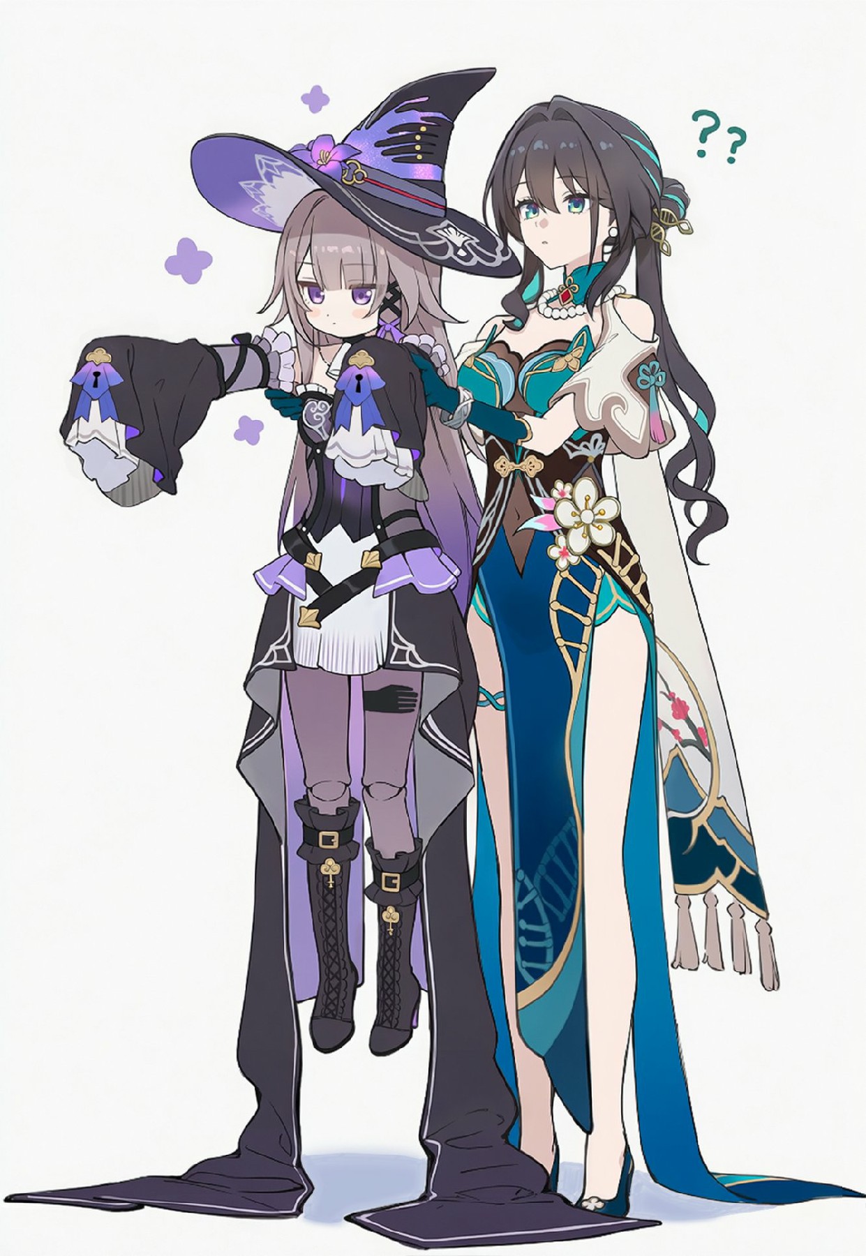 二次元双角色:巫女风与古风美人同框