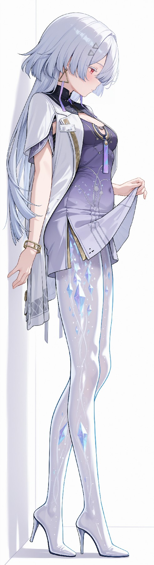 银发紫装冰晶感二次元美少女展示