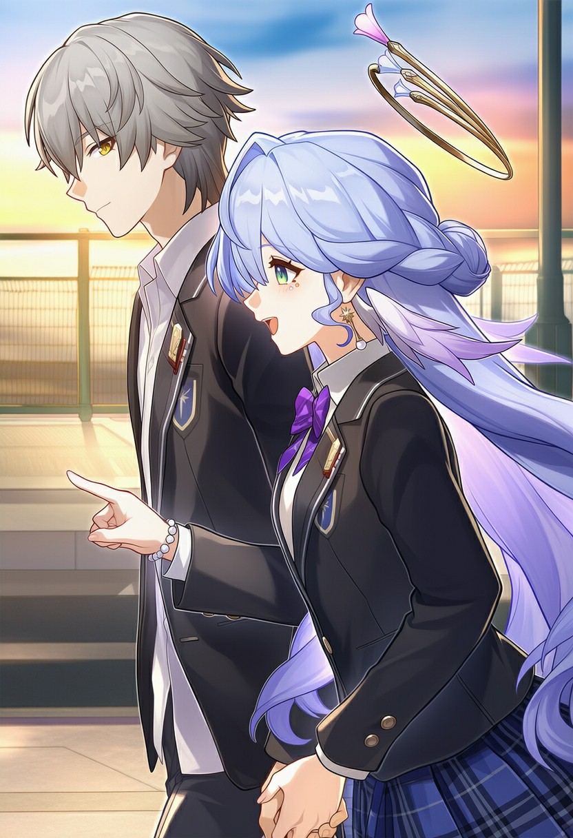 黄昏校园里的校服CP心动瞬间