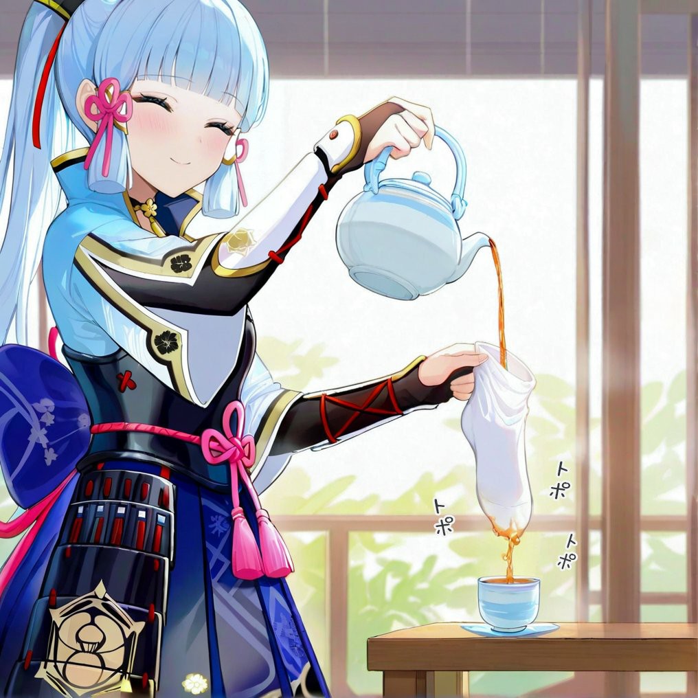 二次元角色的趣味沏茶瞬间