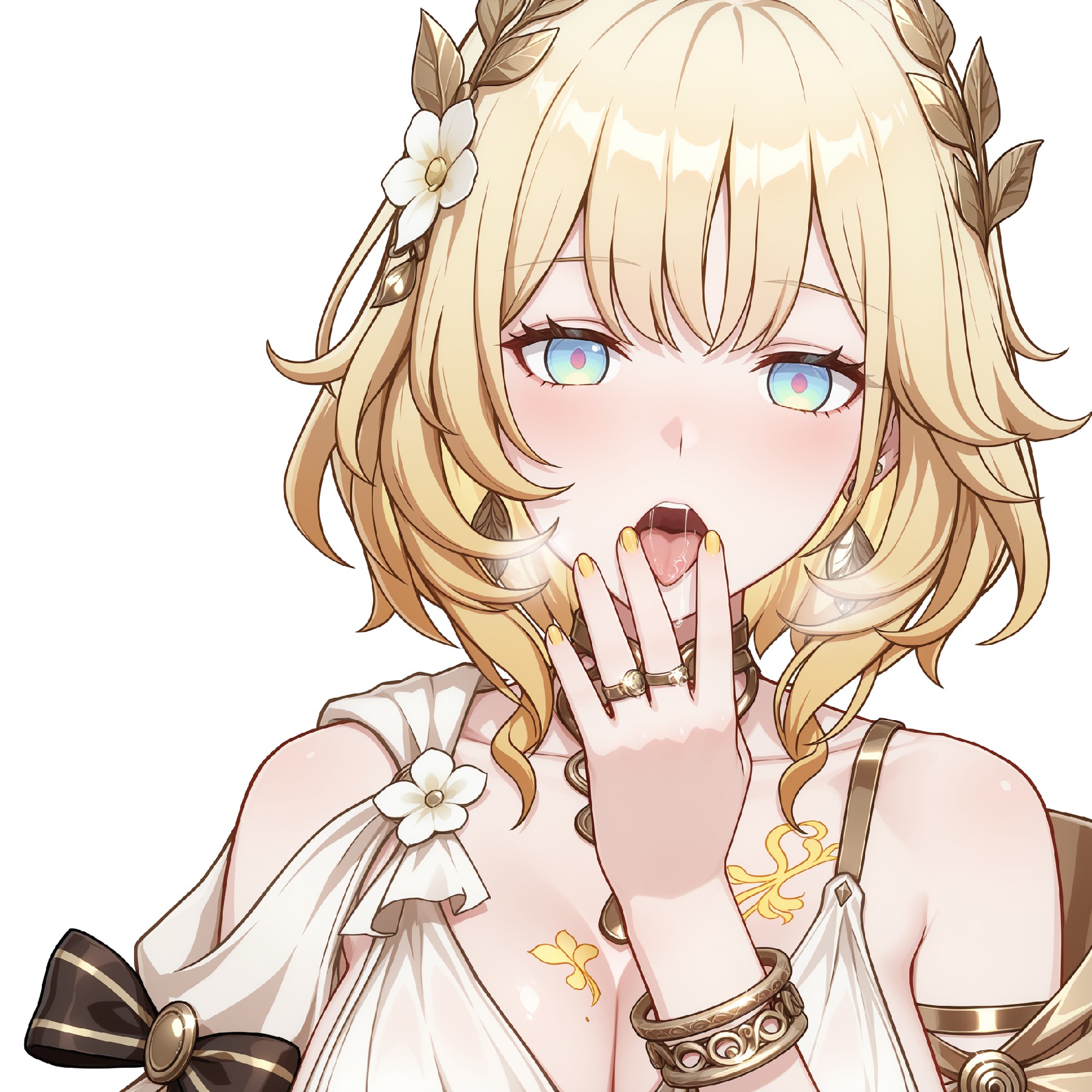 原神荧优雅花环造型，灵动眼眸太吸睛