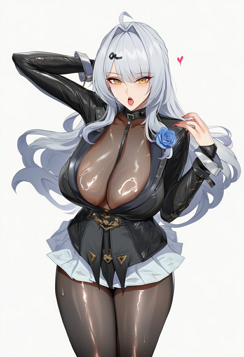 银发御姐酷飒皮衣造型 性感氛围感拉满