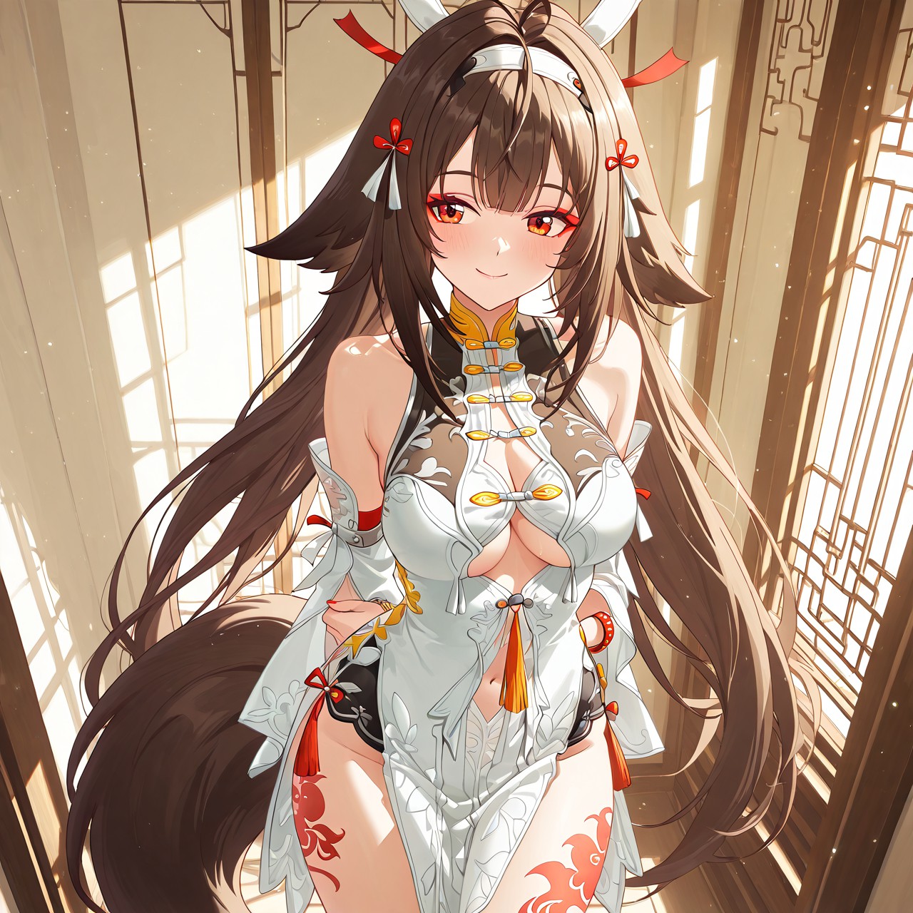 古风狐耳少女的明媚氛围感写真