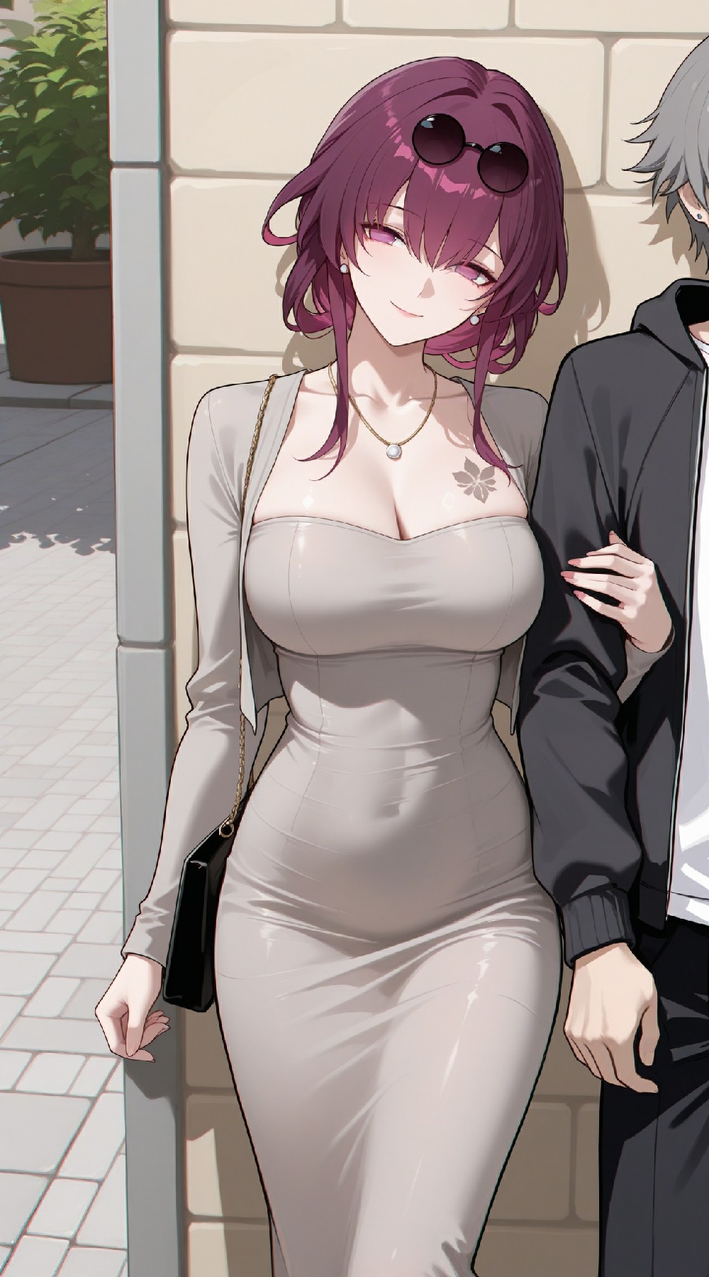 星穹铁道卡芙卡现代私服约会风二创插画