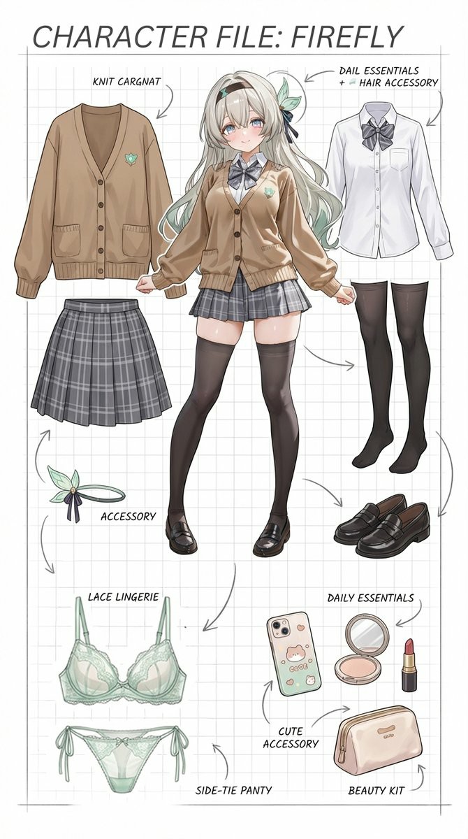 萤火虫角色档案｜日系JK穿搭&配饰大赏