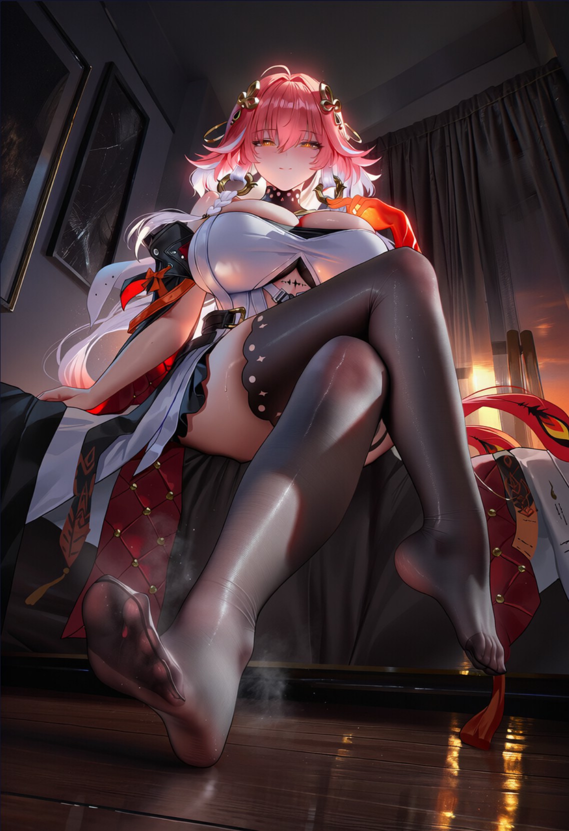 粉发御姐二次元性感造型超吸睛