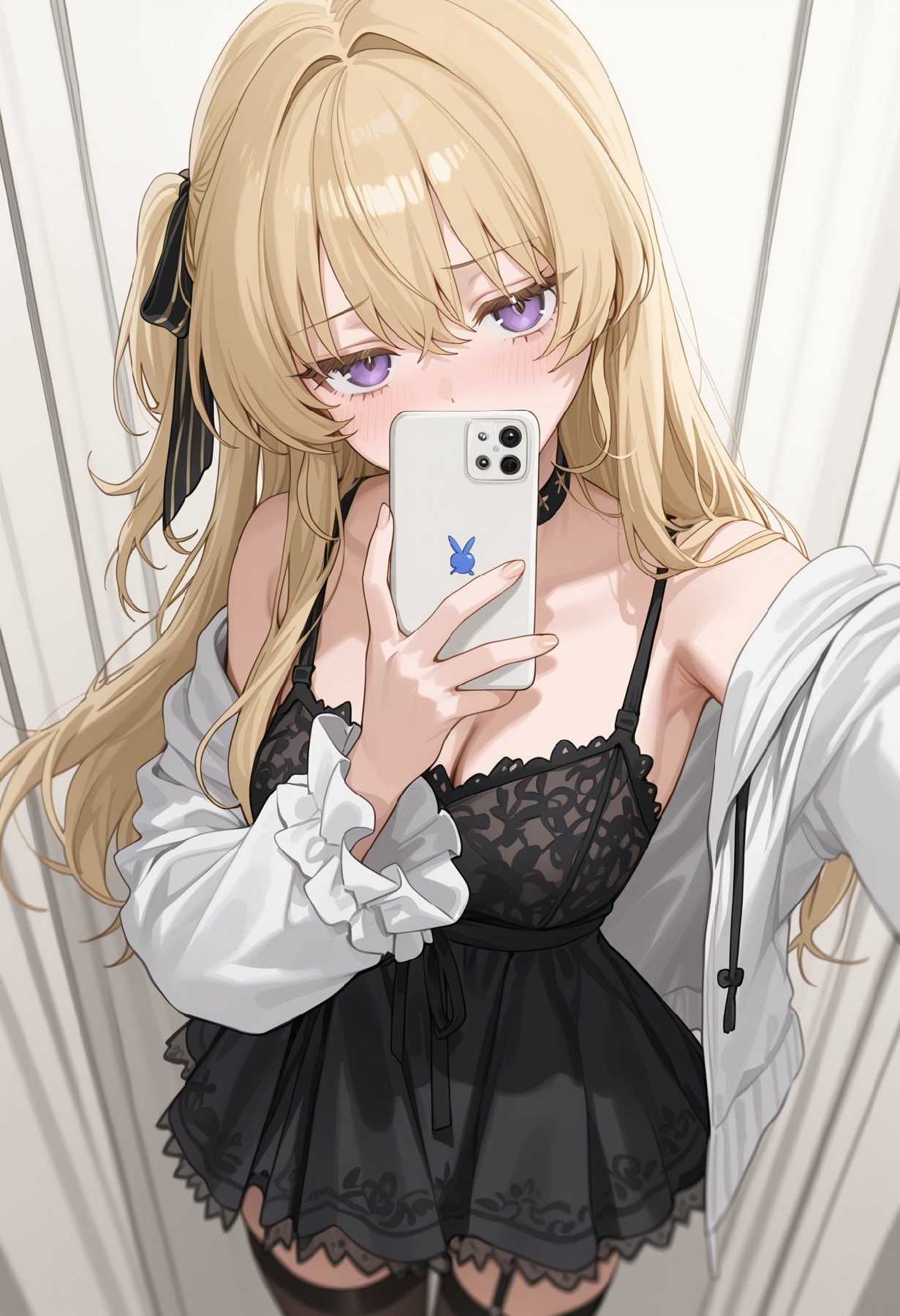 二次元少女蕾丝裙自拍氛围感拉满