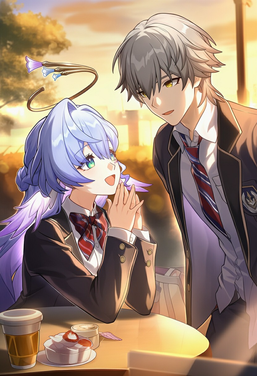 黄昏校园 二次元情侣的心动时刻