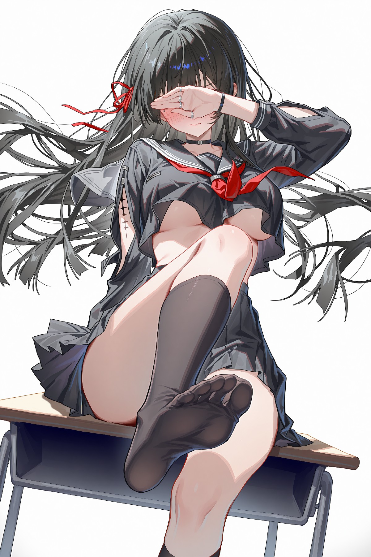 个性动漫女孩的独特姿态展现