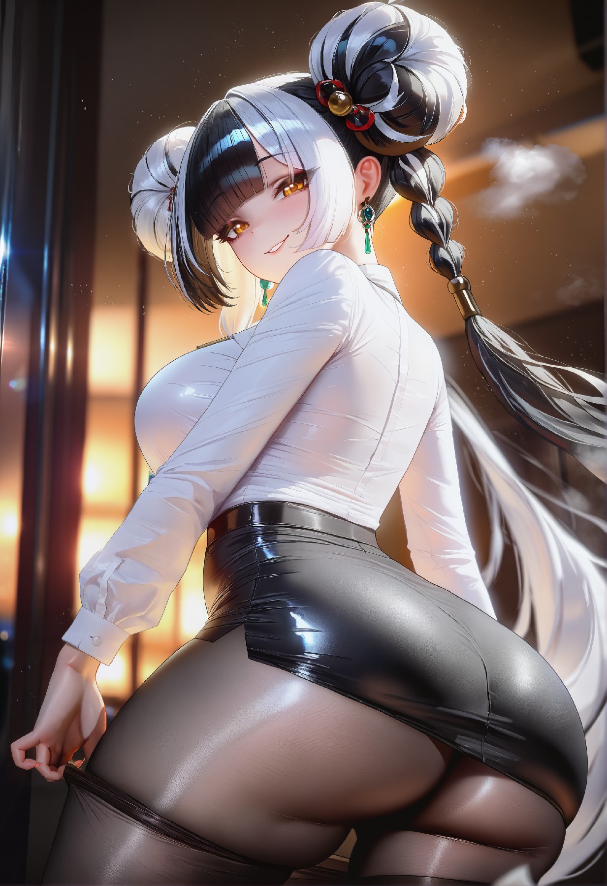 二次元黑白双马尾御姐风穿搭展示