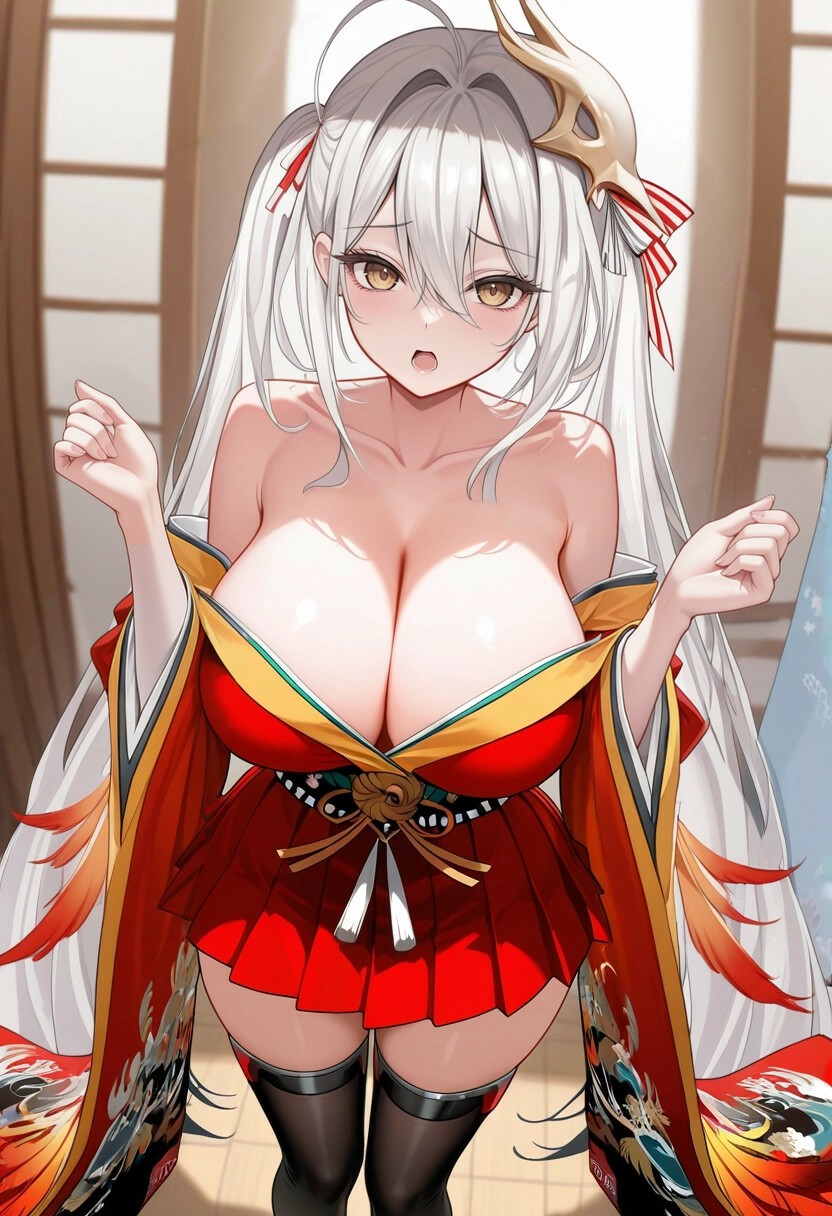 二次元巫女风美少女，身材火辣超吸睛