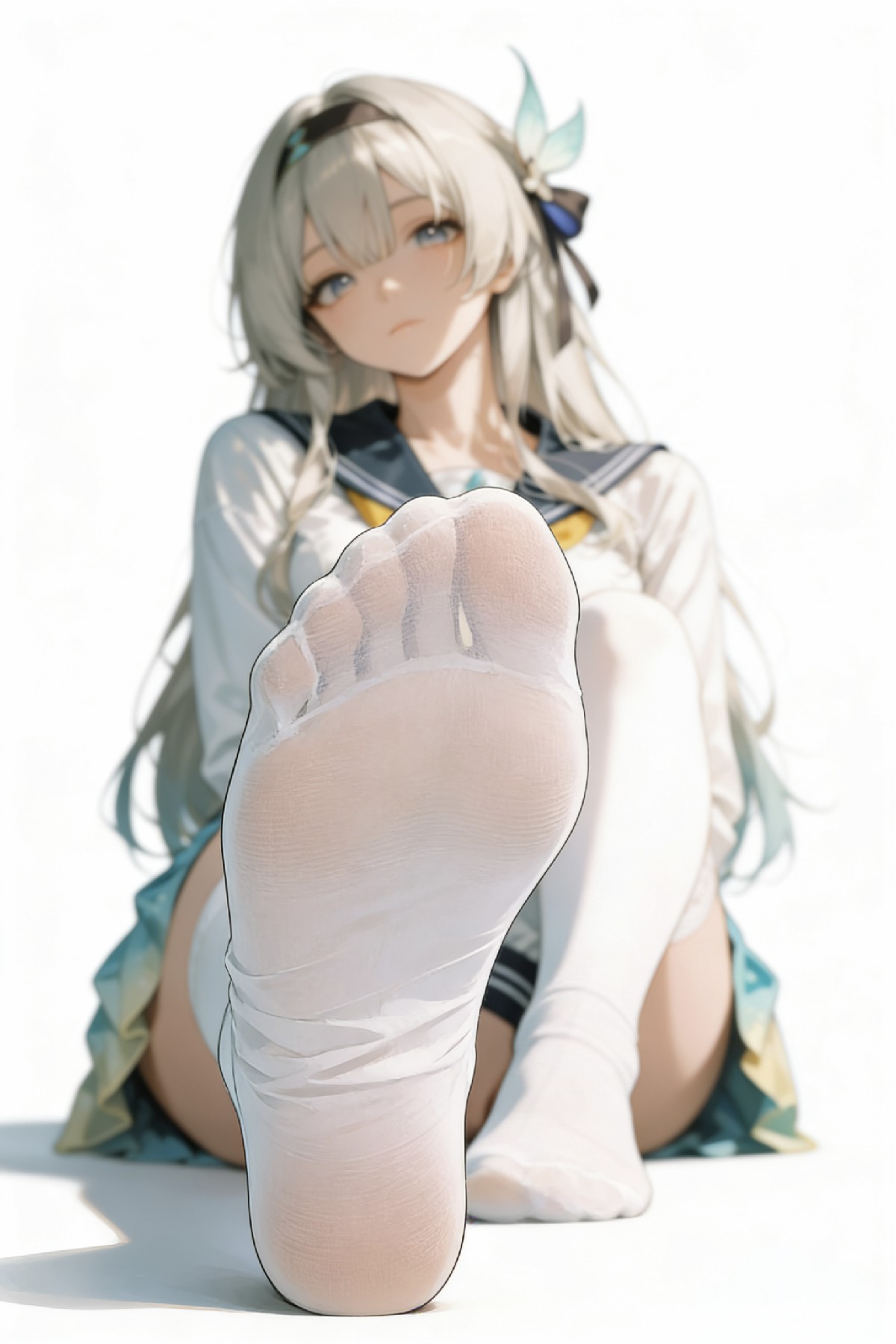 动漫少女的清新美足特写