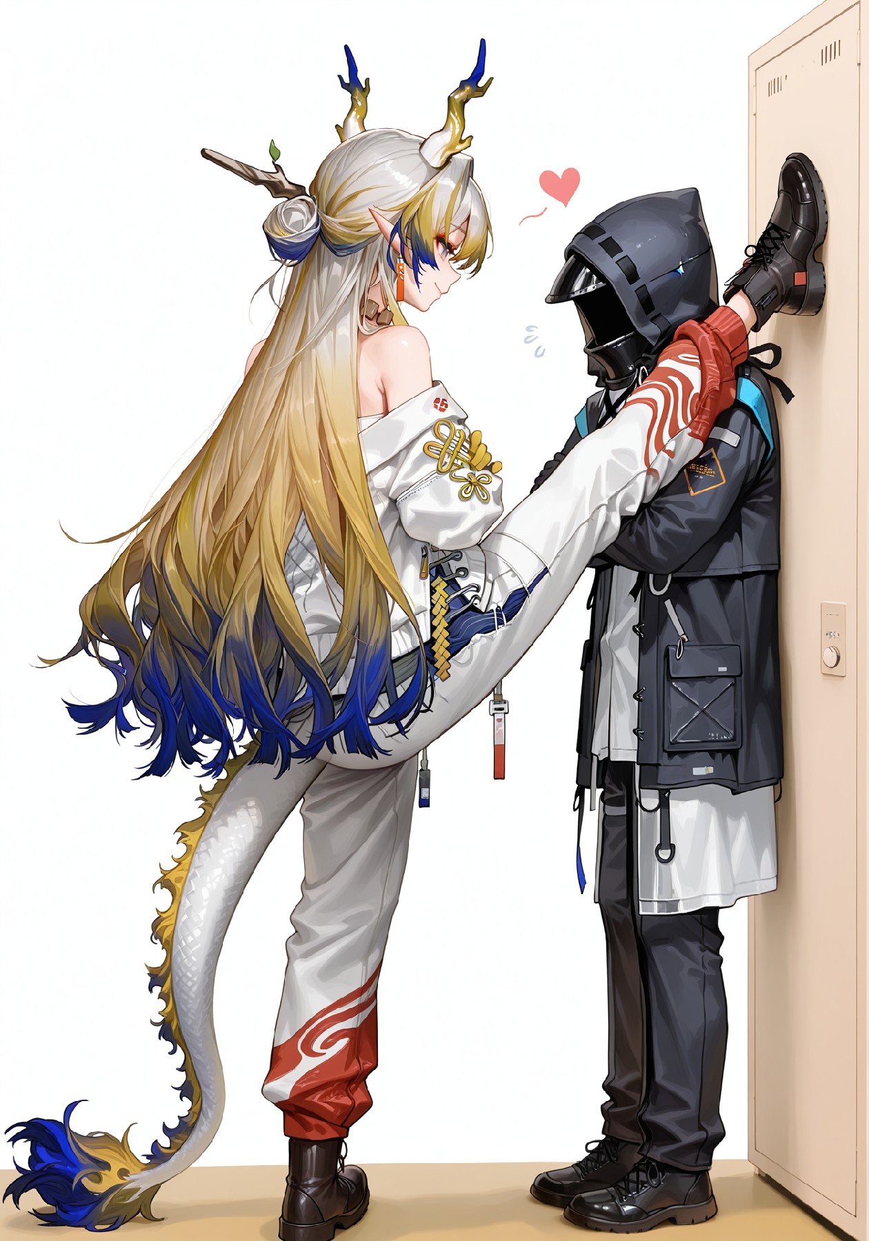 龙角美少女壁咚神秘黑装小哥