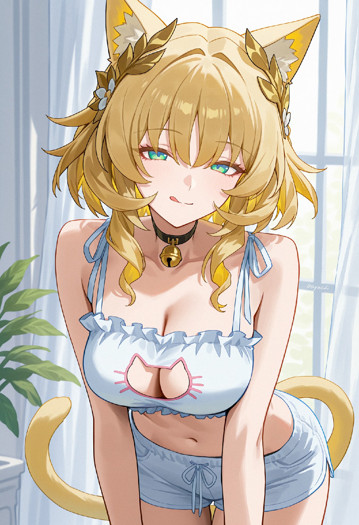 元气猫耳娘的居家甜美look