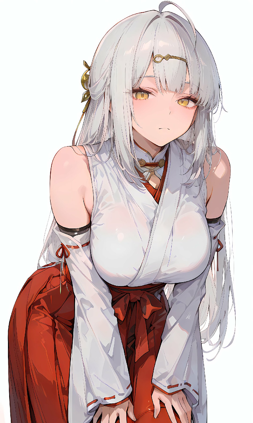 银发黄瞳古风美少女,穿搭细节超惊艳