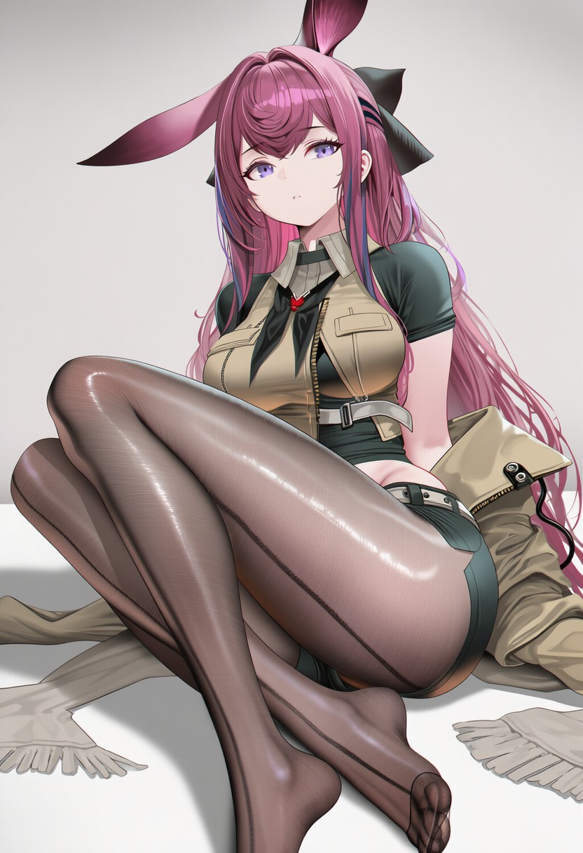 超酷粉发兔耳美少女插画欣赏