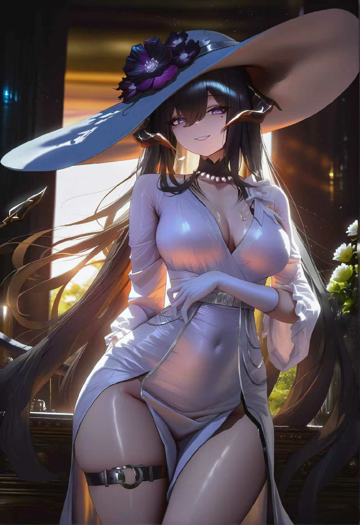 华丽礼帽下的性感动漫女神形象