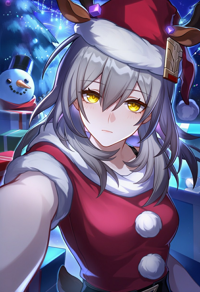 冬日圣诞驯鹿帽少女氛围感爆棚