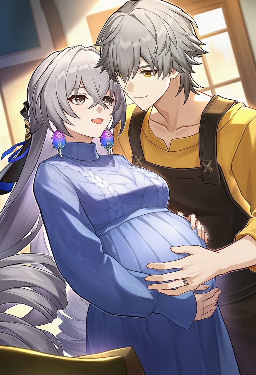 银发夫妇的孕期甜蜜温馨瞬间