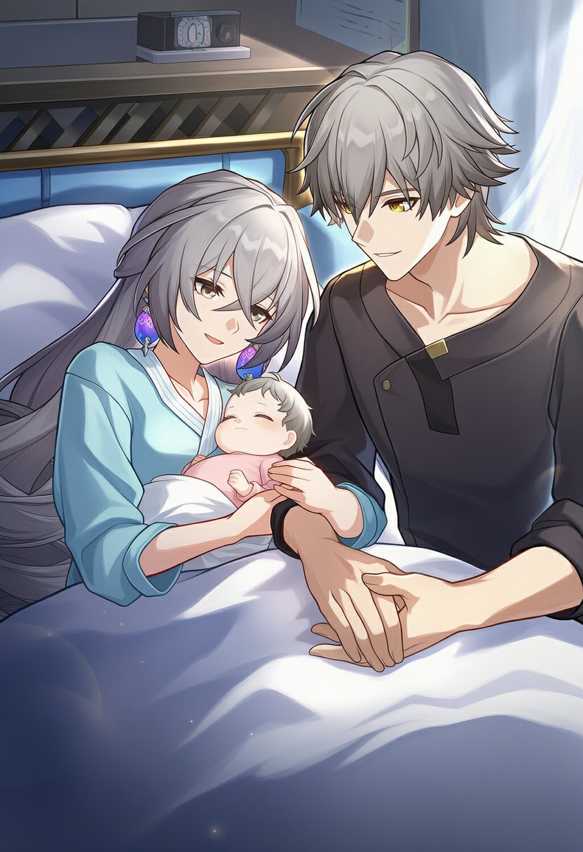 温馨的一家三口美好瞬间