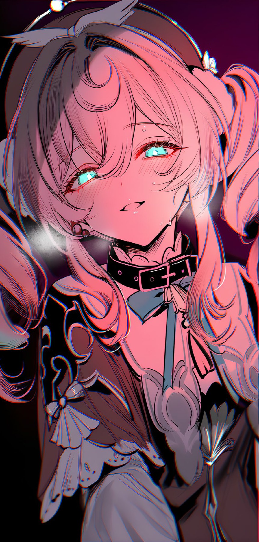 梦幻粉发少女的灵动瞬间，蓝眸含光超吸睛