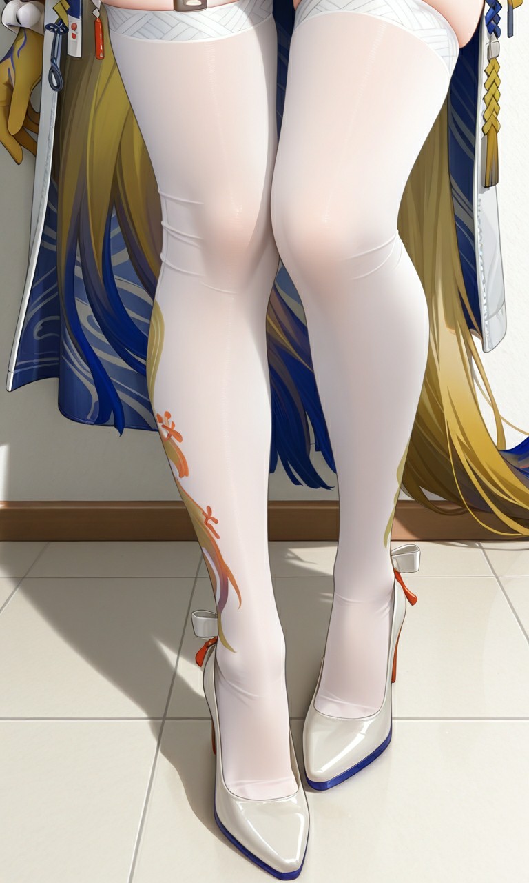 二次元美腿暴击！白丝高跟鞋超吸睛