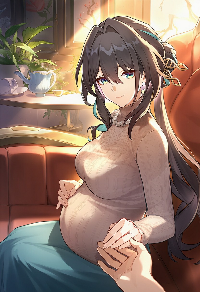 温柔准妈妈阮梅 午后沙发的温馨幸福时刻