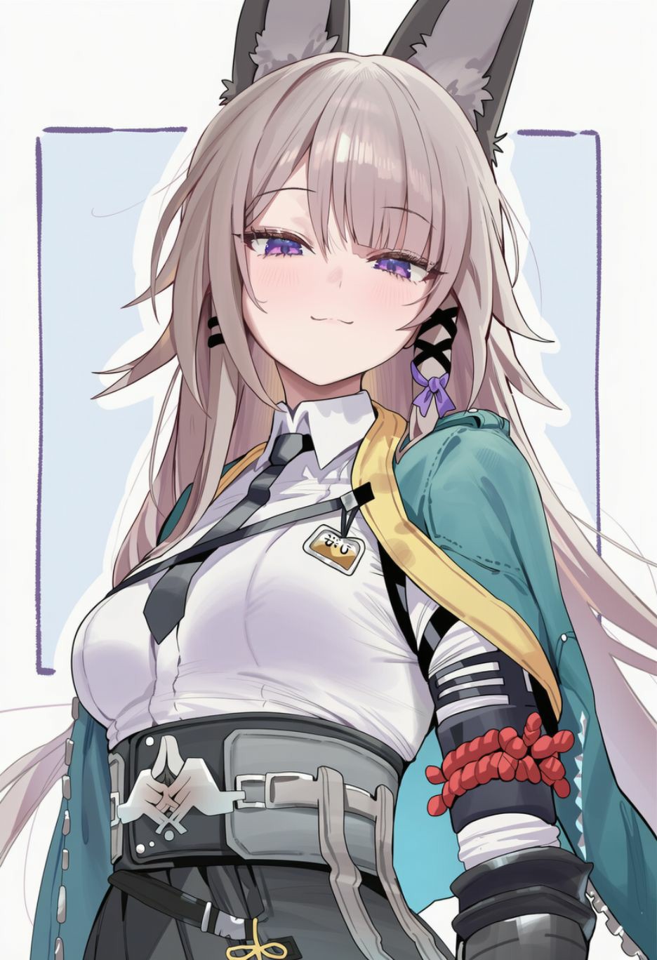 银发兽耳少女的清新帅气造型