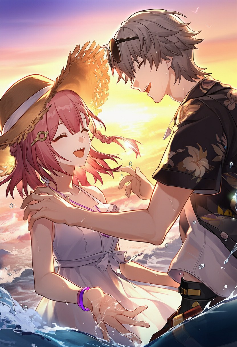 海边浪漫邂逅,心动瞬间定格