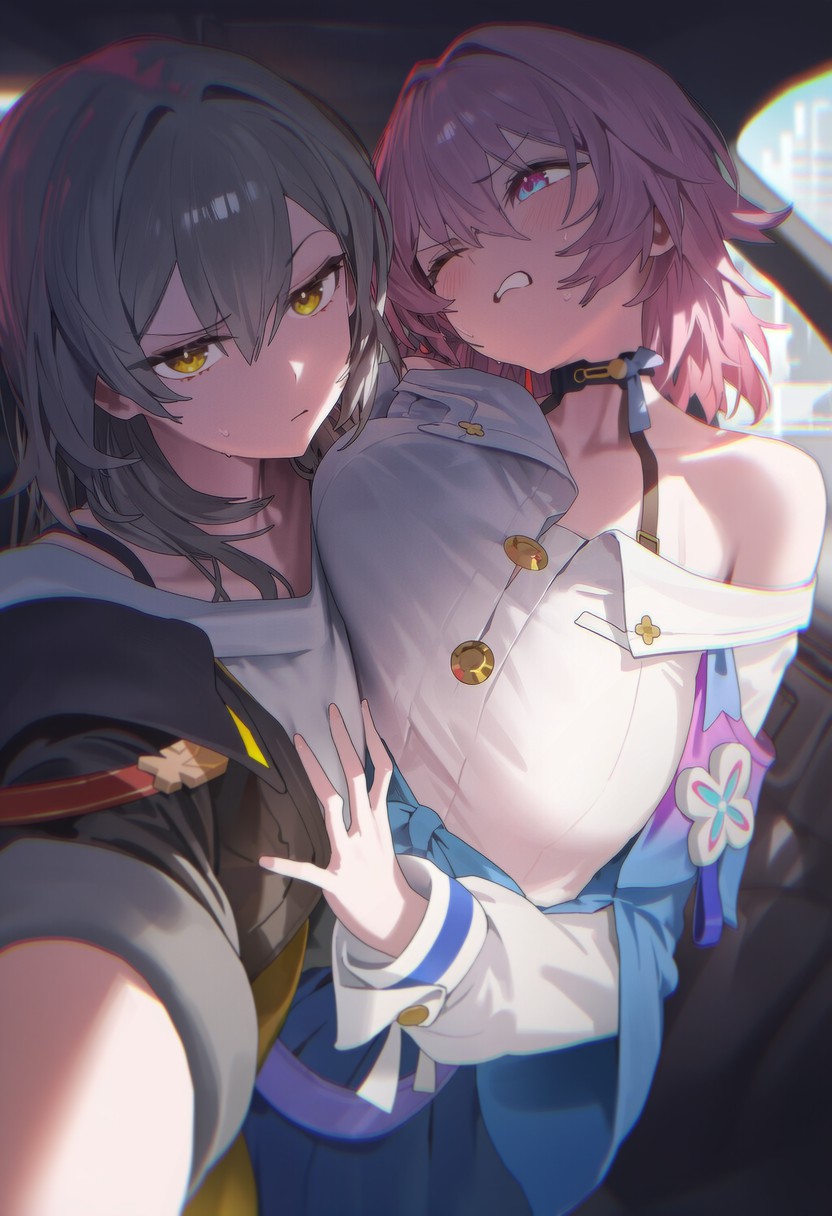 双美贴贴！二次元的心动瞬间