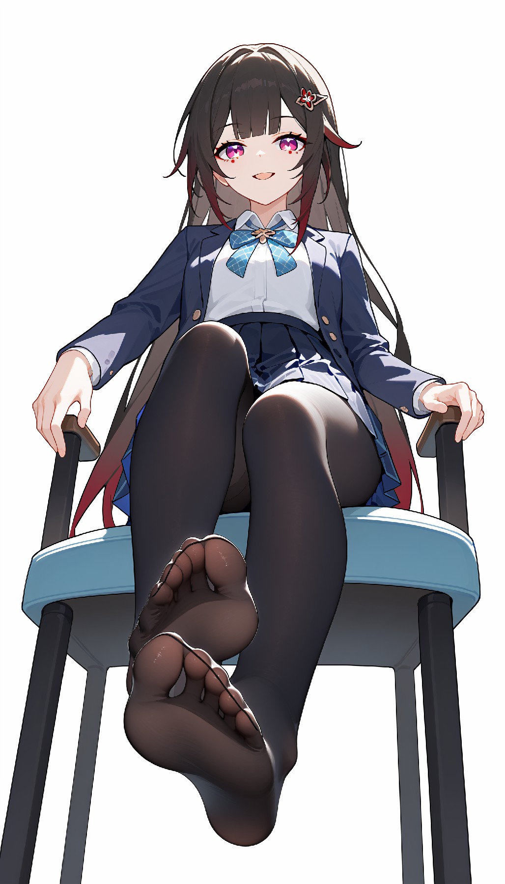 JK制服黑丝美足｜元气少女坐姿超绝