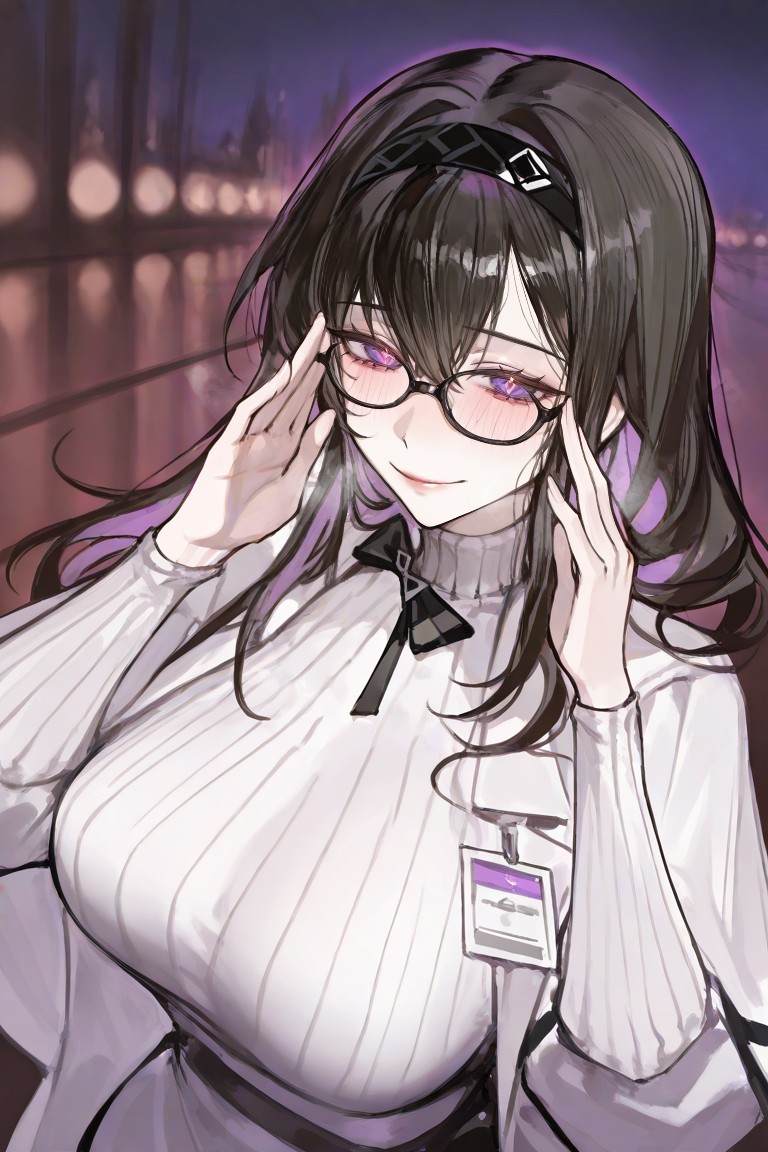 黑长直眼镜学姐的温柔夜景时刻